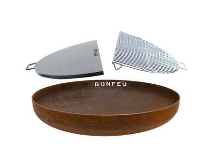 Pakketdeal BonFeu vuurschaal 80 + BonPlancha 1/2 80  + BonGrill 1/2 80