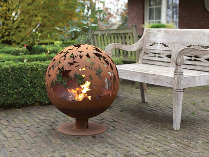 Esschert Vuurbal Laser Cut Bladeren Roest Ø 58