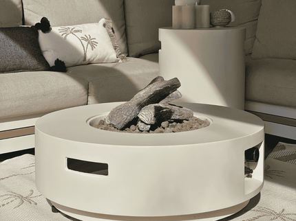 Happy Cocooning vuurtafel Estate Round 76 oyster beige