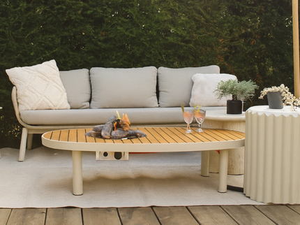 Happy Cocooning vuurtafel Riviera 140 oyster beige