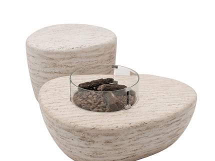 Happy Cocooning vuurtafel set Estate Organic 107 travertin