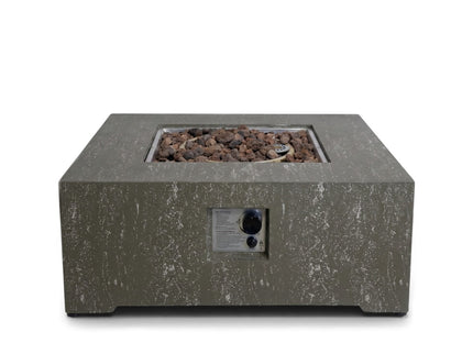 Happy Cocooning vuurtafel set Estate Square 88 oscuro travertin