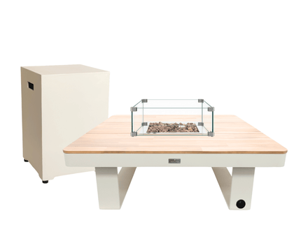 Happy Cocooning vuurtafel set Horizon 95 oyster beige
