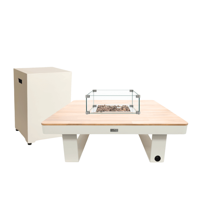 Happy Cocooning vuurtafel set Horizon 95 oyster beige