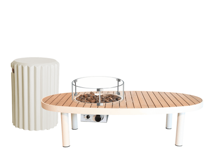 Happy Cocooning vuurtafel set Riviera 140 oyster beige