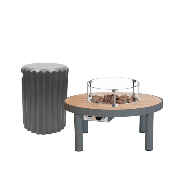 Happy Cocooning vuurtafel set Riviera 80 antraciet