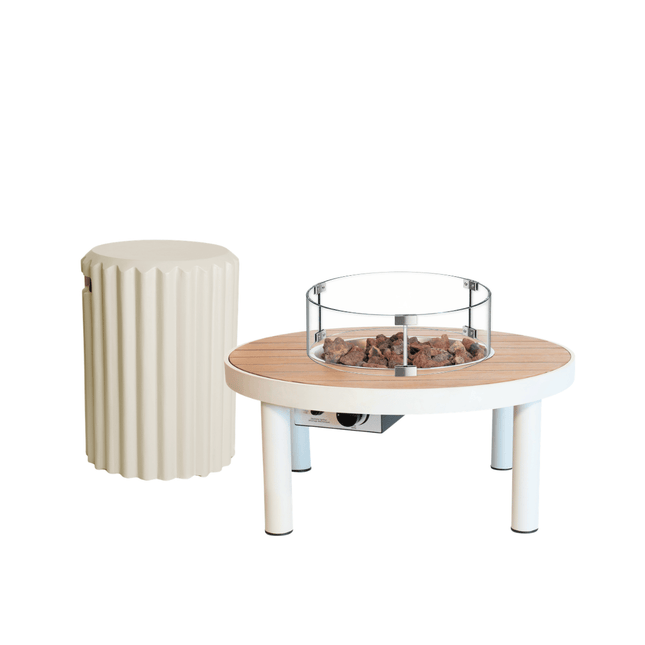Happy Cocooning vuurtafel set Riviera 80 oyster beige