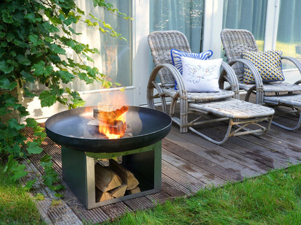 HEAT vuurschaal Fresvik 80 cm met houtopslag