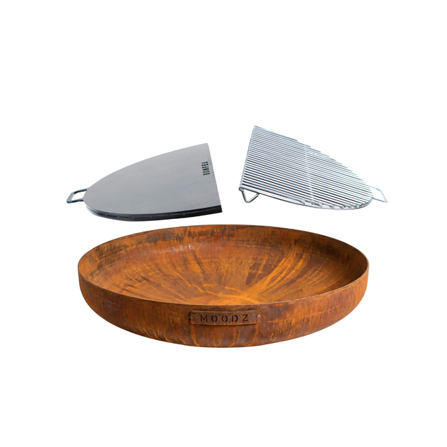 Pakketdeal MOODZ vuurschaal 60 + BonPlancha 1/2 60 + BonGrill 1/2 60