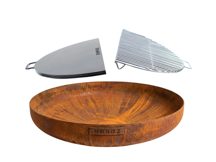 Pakketdeal MOODZ vuurschaal 80 + BonPlancha 1/2 80 + BonGrill 1/2 80