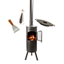 Pakketdeal BonFeu BonGiano LP zwart + plancha + oliekan + spatel