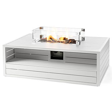 Happy Cocooning Vuurtafel Aluminium-Rechthoek-Wit