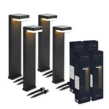 Pakketdeal ZOLUNA 4x solar priklamp Bram