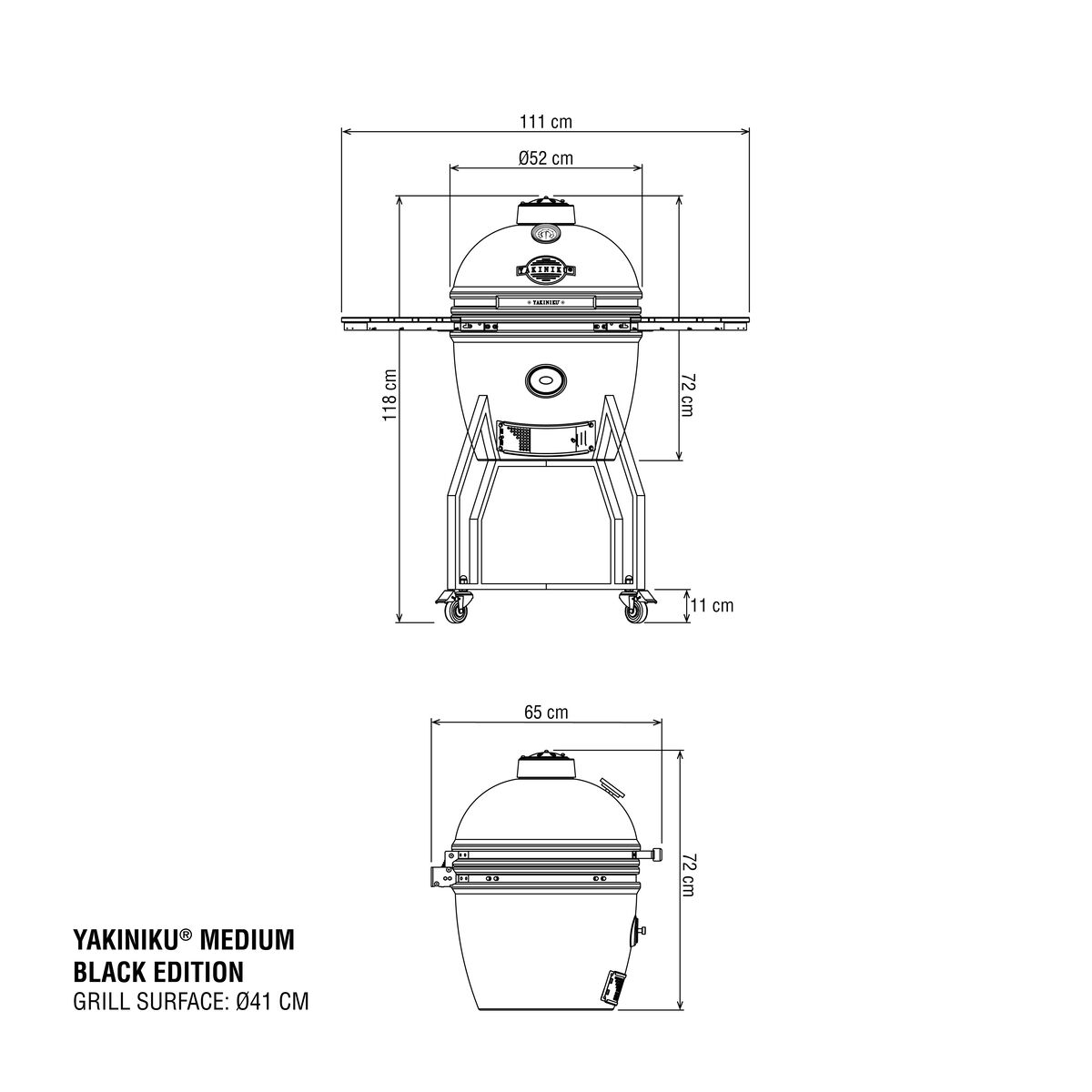 YAKINIKU kamado barbecue MEDIUM basic - Black Edition