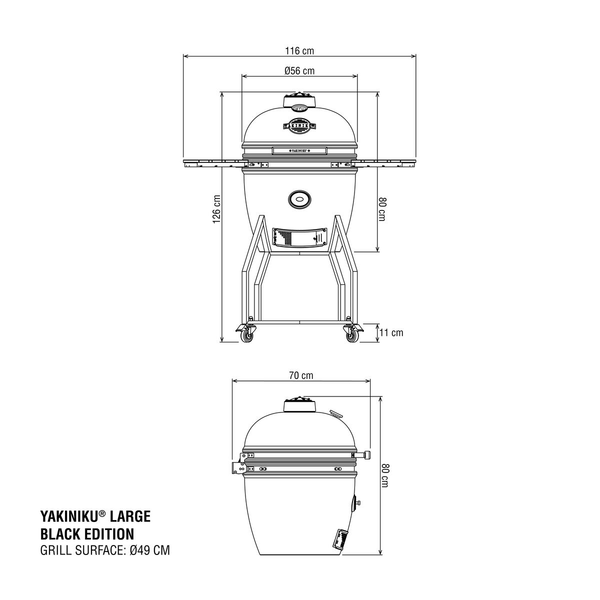 YAKINIKU kamado barbecue LARGE basic - Black Edition