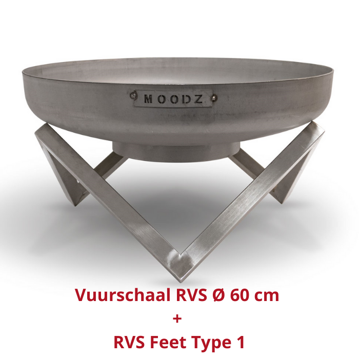 MOODZ Vuurschaal RVS Ø 60 kopen? | Vuurkorfwinkel.nl