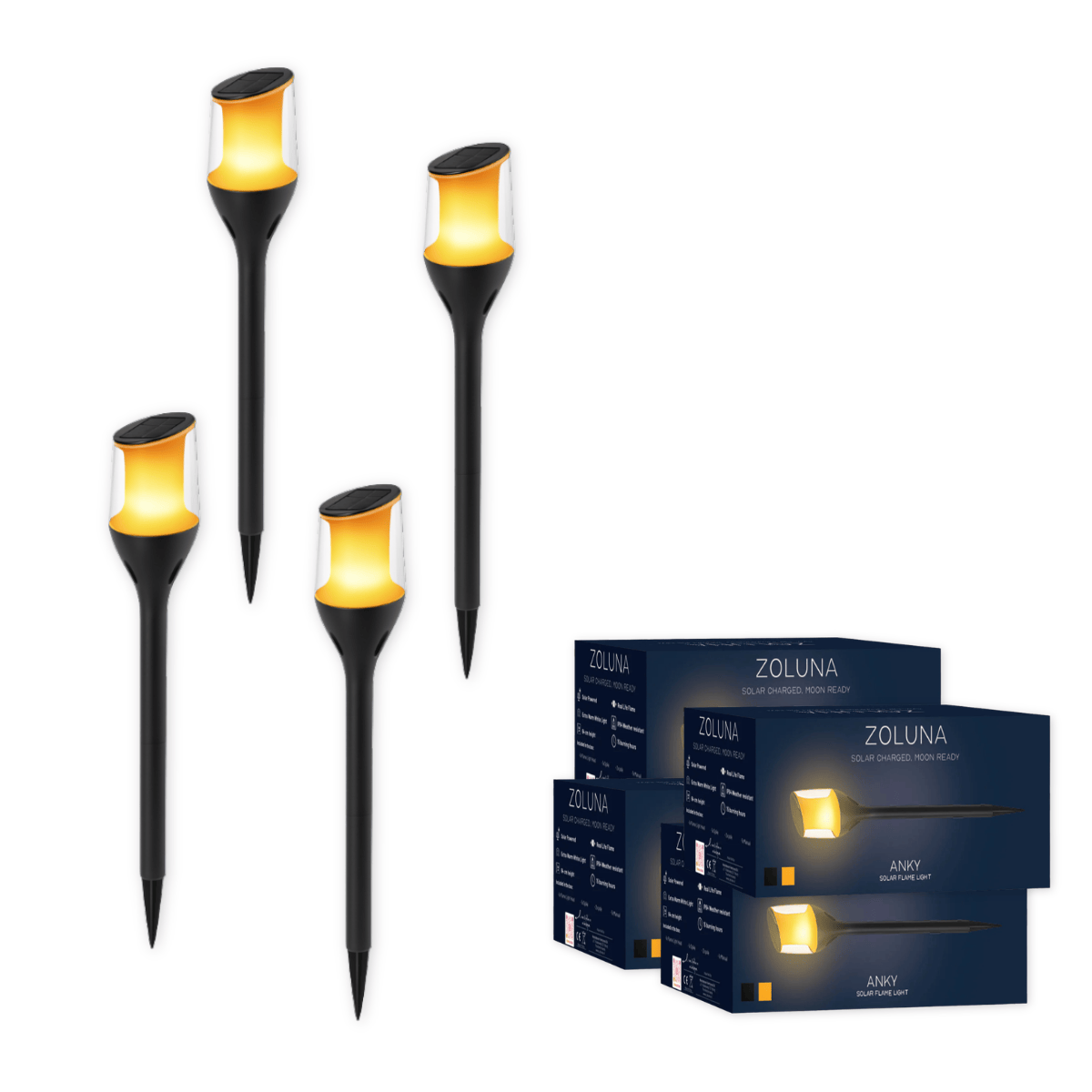 Pakketdeal ZOLUNA 4x solar priklamp Anky