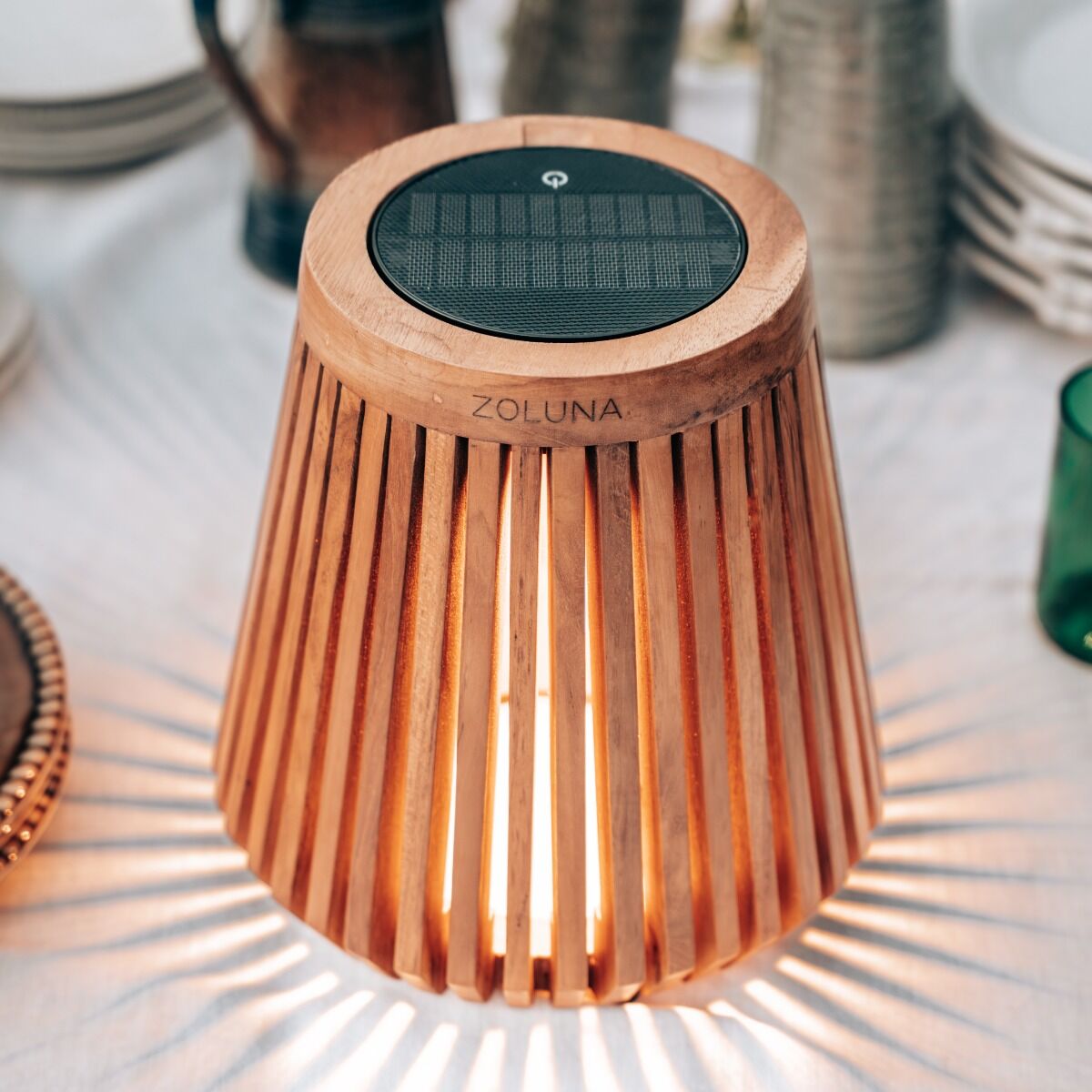 ZOLUNA solar vloerlamp Lon M teak