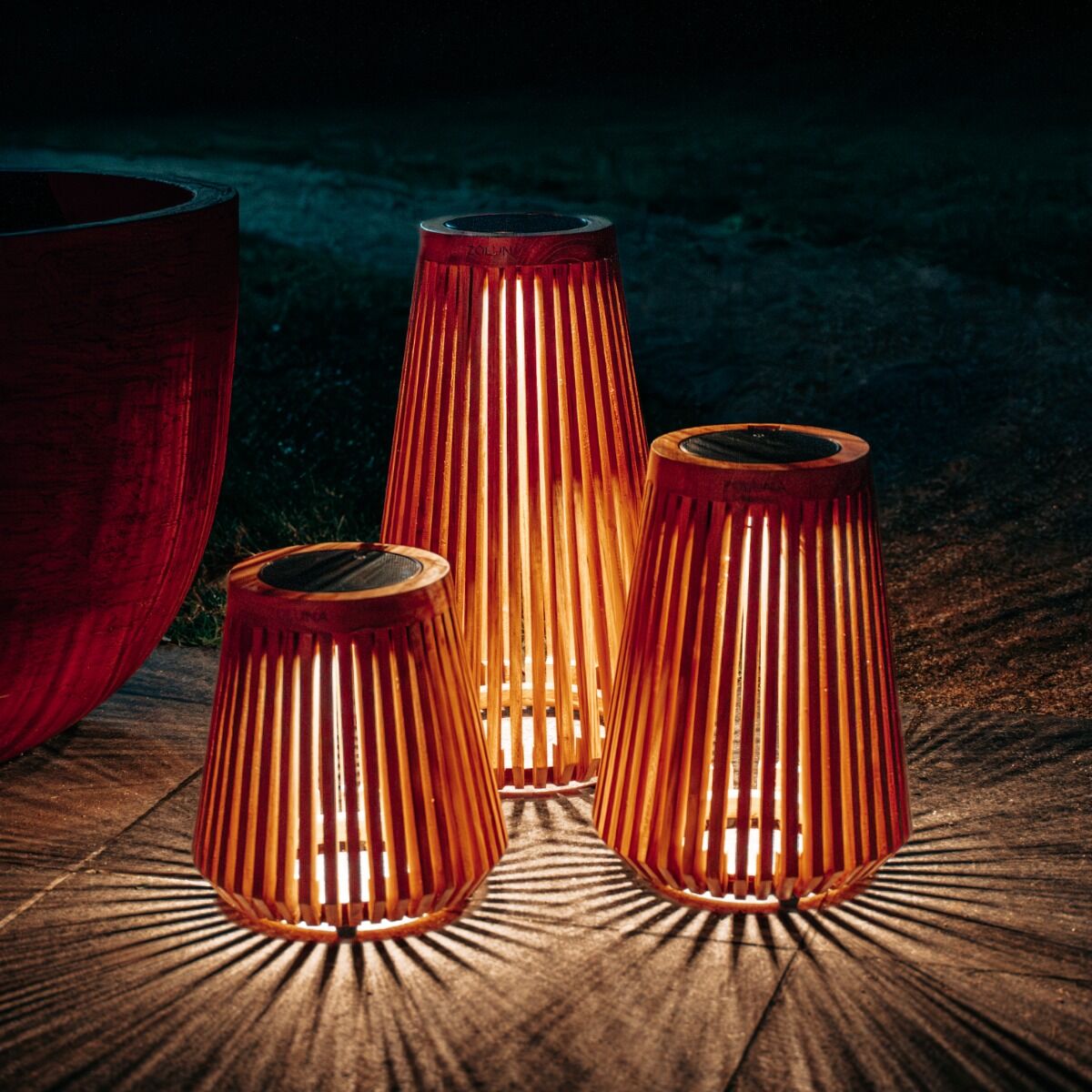 ZOLUNA solar vloerlamp Lon L teak