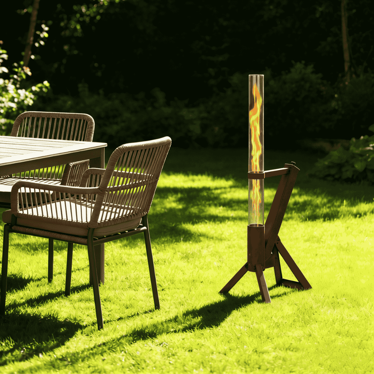 Green Flame lounge pelletheater cortenstaal