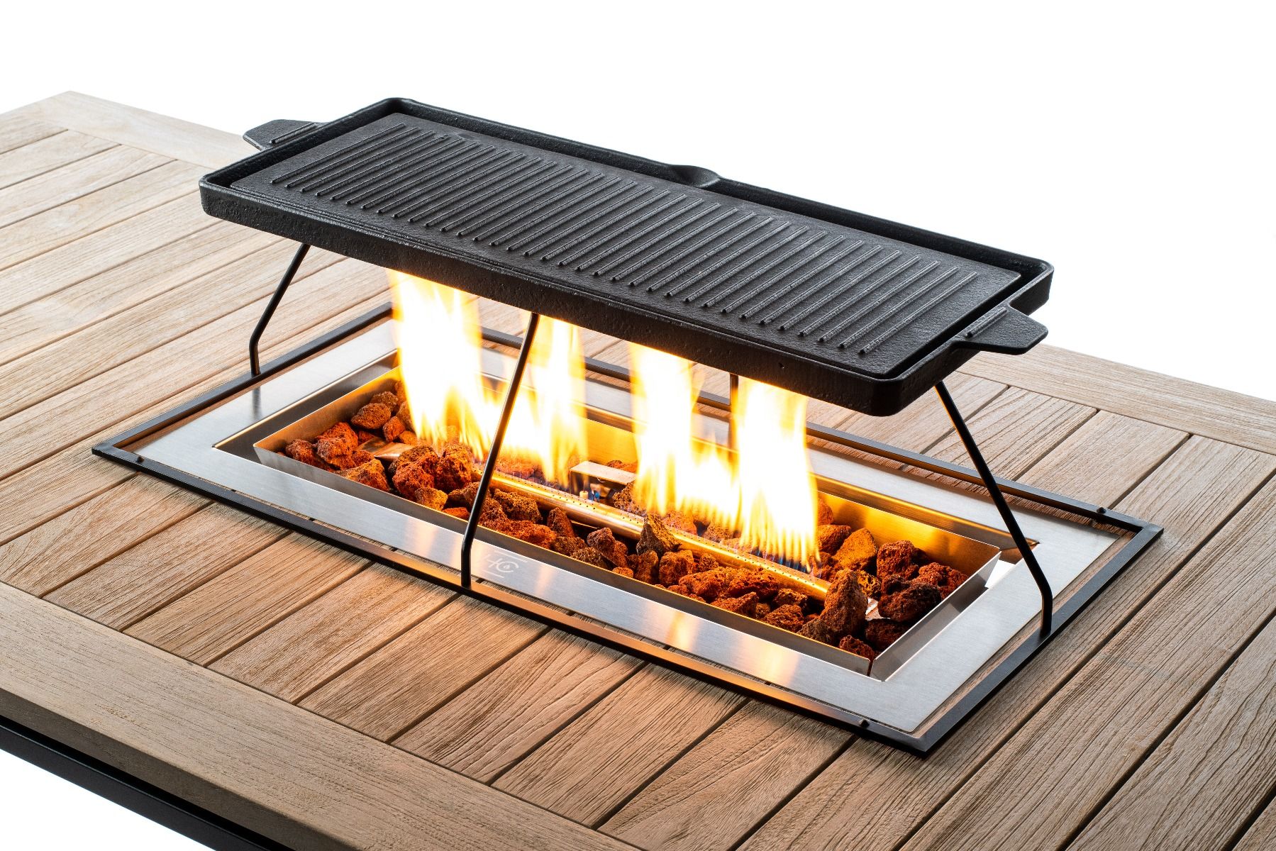 thema dozijn Grit Happy Cocooning Grillplaat Rechthoek Inbouwbrander | Vuurkorfwinkel.nl