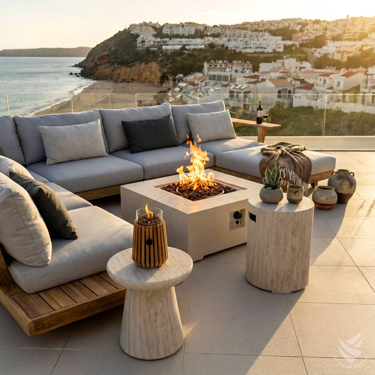 Happy Cocooning bijzettafel Round travertin