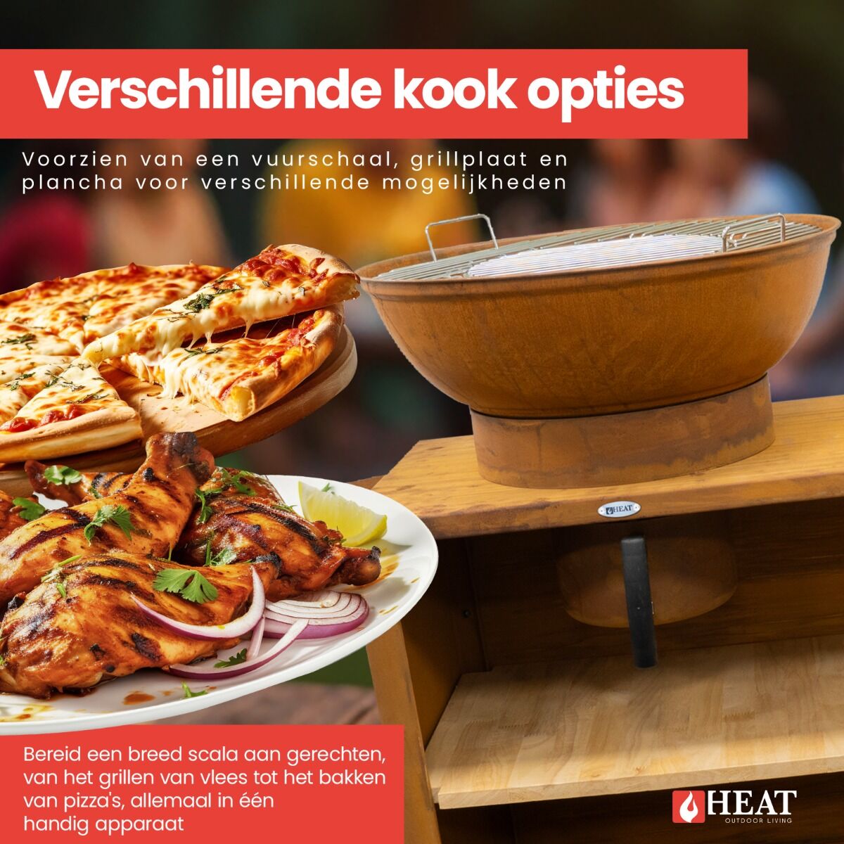 HEAT Trolle Buitenkeuken Roest