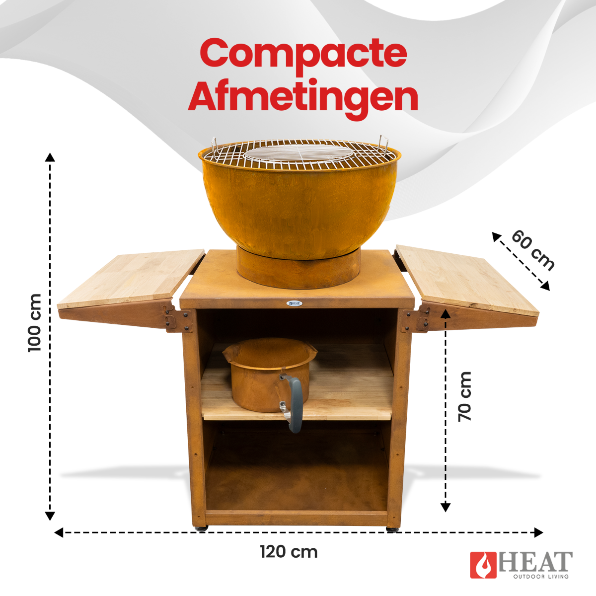 HEAT Kjok Buitenkeuken Ø56 cm Roest HEAT Kjok Buitenkeuken Ø56 cm Roest