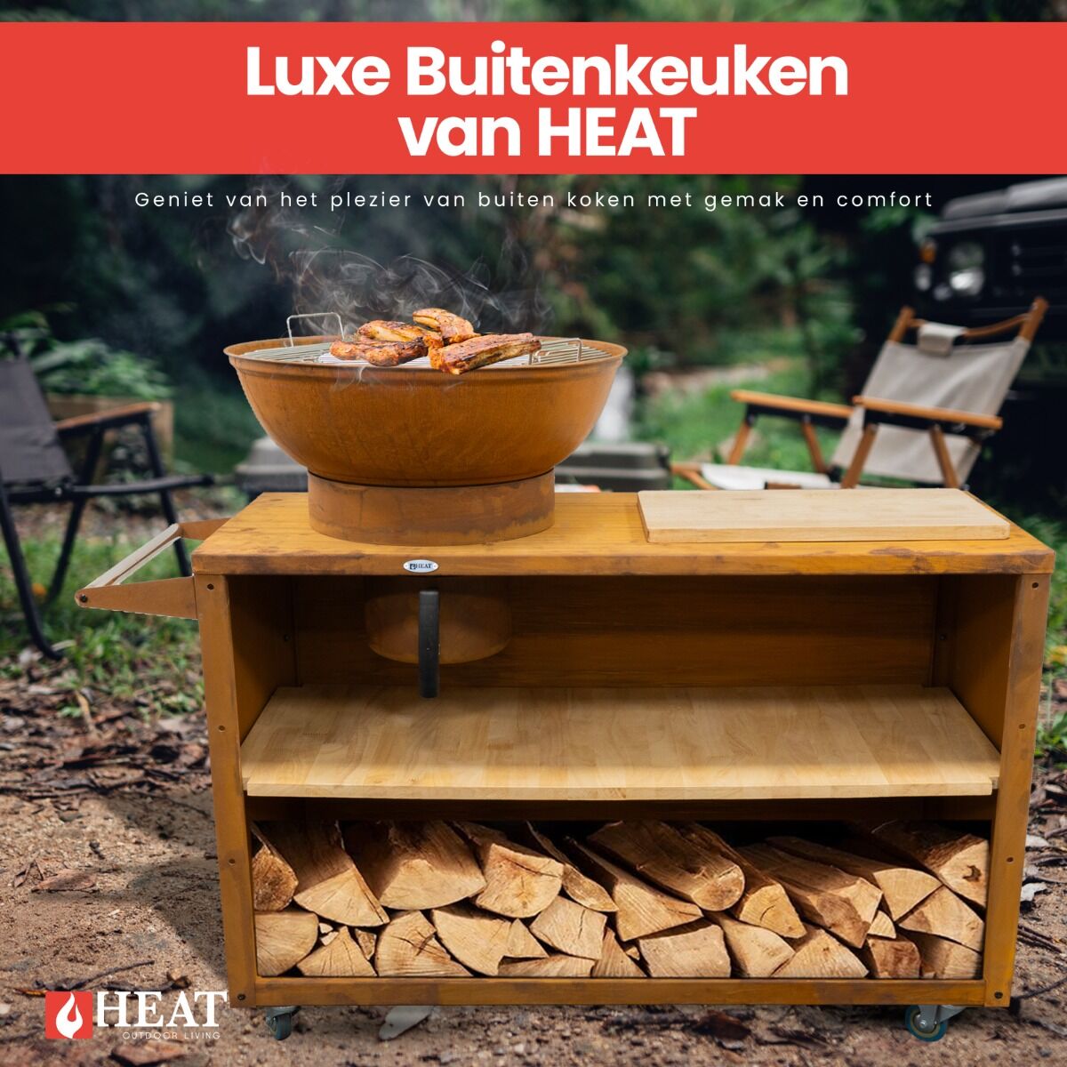 HEAT Trolle Buitenkeuken Roest