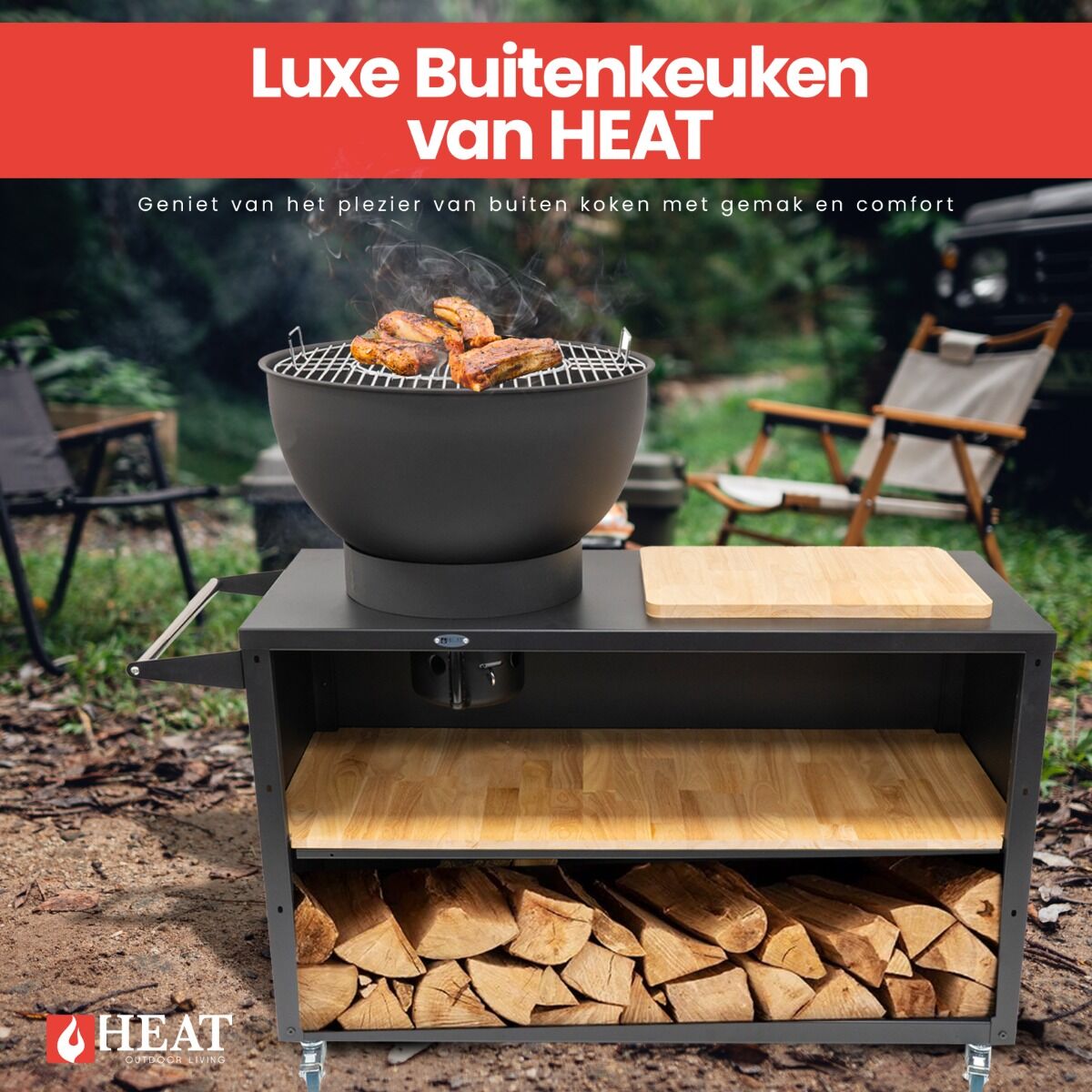 HEAT Trolle Buitenkeuken Zwart