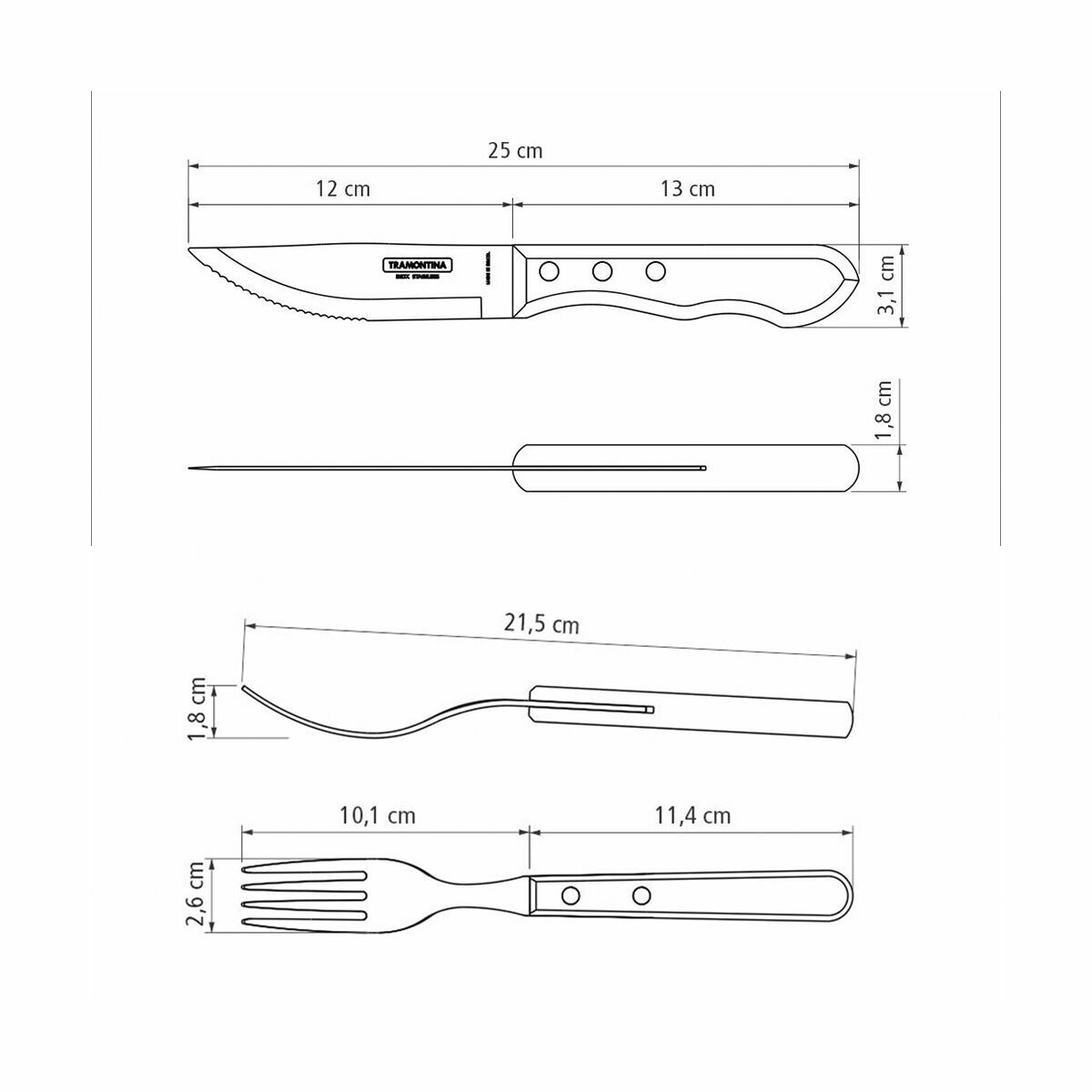 Tramontina 4 pcs Bestekset Tramontina 4 pcs Bestekset