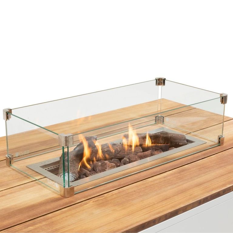 Cosi vuurtafel Cosipure 120 Wit/Teak