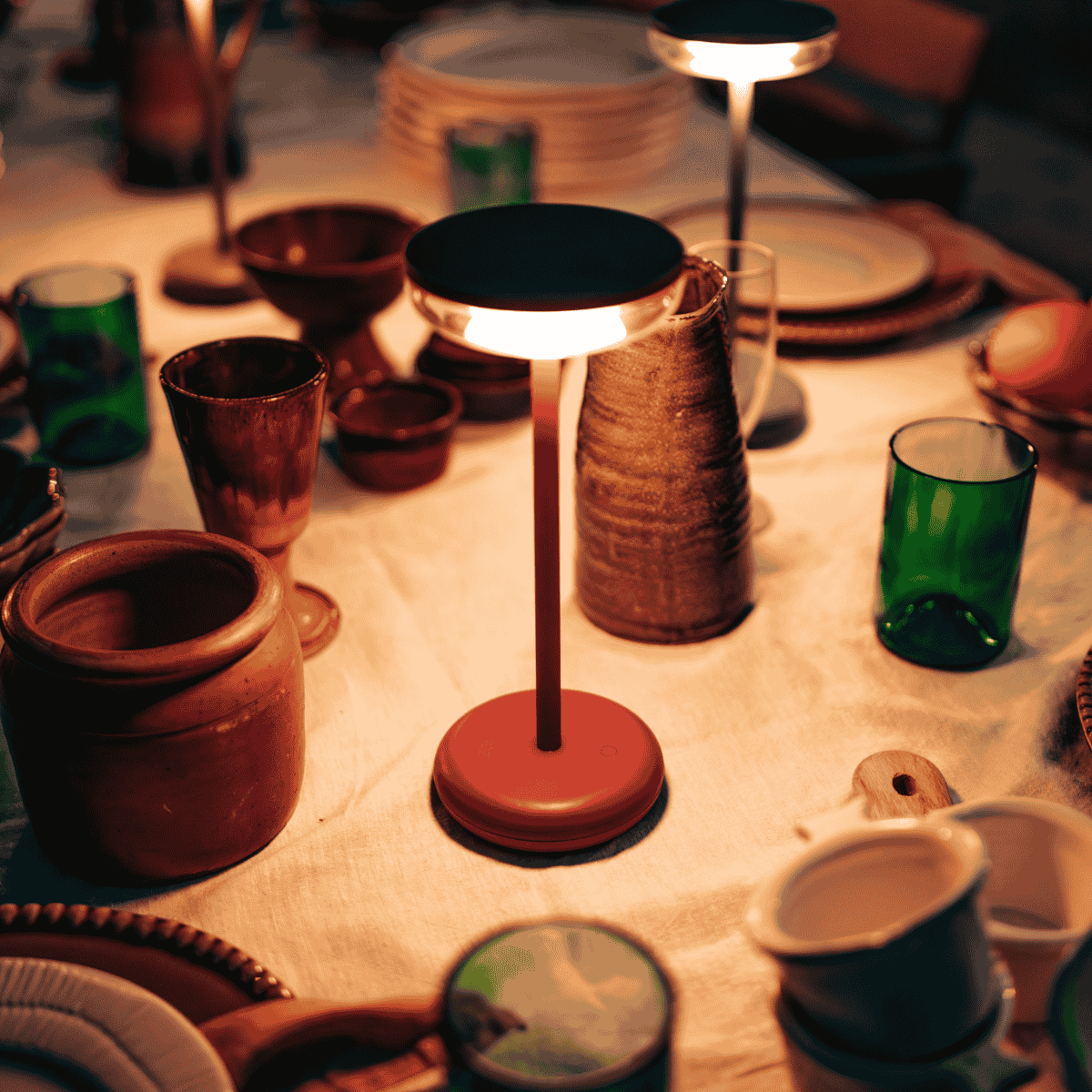 ZOLUNA solar tafellamp Bobbie evening red