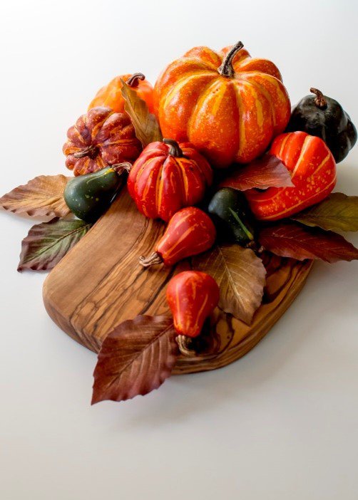 herfstdecoratie met pompoenen