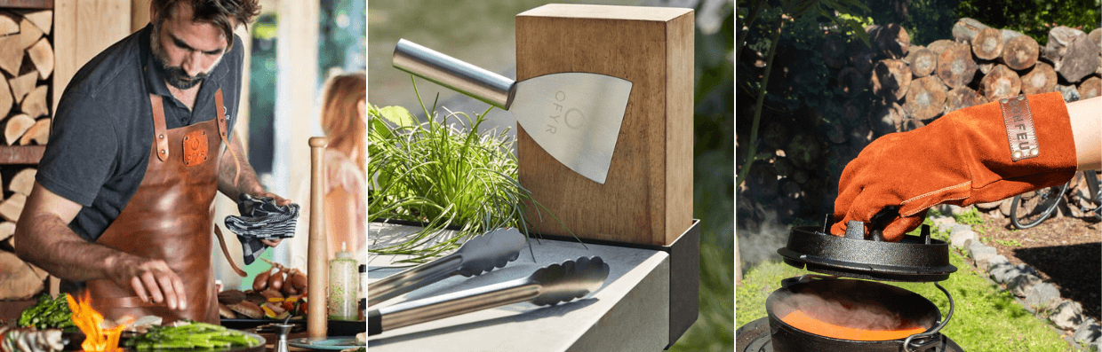 barbecue accessoires zoals schort, spatel en tang