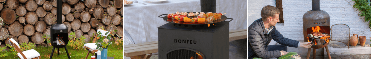 bonfeu chimeneas de jardín usan formas