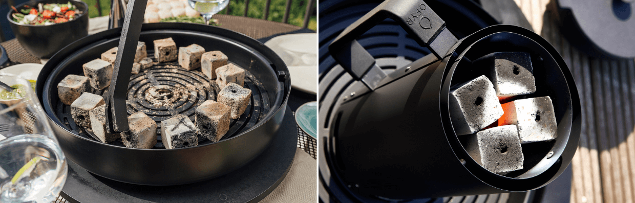 cuisson exterieure charbon de bois ou briquettes